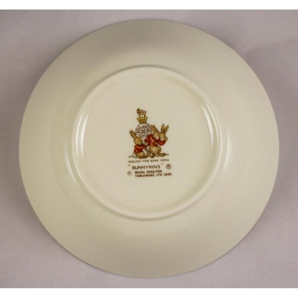 Royal Doulton Bunnykins Bone China 6" Cereal Bowl & 8" Salad Plate EUC - Picture 4 of 10